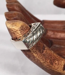 Brighton Sterling Silver Raised Fluted Scroll Dome Band Ring Size 7 Heavy EUC - Picture 1 of 12