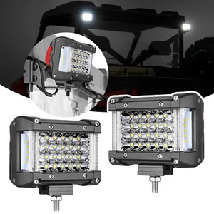 2X FOR Polaris Ranger XP 900/1000 4" LED Work Light Bar Spot Side Shooter 4-Row - Picture 1 of 17