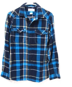 Columbia Mens Shirt S Flannel Navy Teal Blue Plaid Long Sleeve Button - Picture 1 of 5
