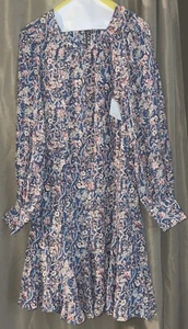Veronica Beard Boho Blue And Red Floral Dress Size 8 NWT - Picture 1 of 6
