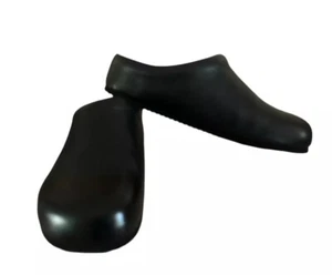 FREE PEOPLE Cambria Footbed Clogs Black Leather Flat Minimalist Shoes - Size 37 - Picture 1 of 15