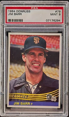 PSA 9 MINT 1984 Donruss Jim Barr #79 - Image 1 of 2