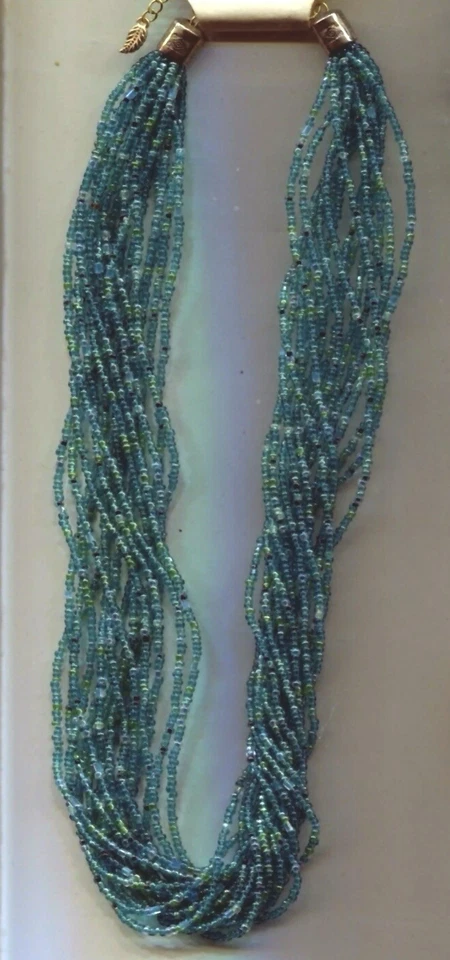 Coldwater Creek Turquesa 12 Cuentas Semillas Collar Multihilo Foto 1 de 1