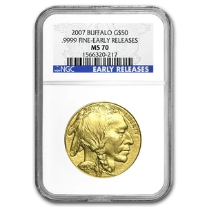 2007 1 oz Gold Buffalo MS-70 NGC (Early Releases) - Picture 1 of 3