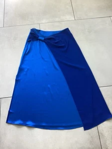Ted Baker - Ladies Colbolt Blue A- Line Silky Skirt With Side Split - UK 12 - Picture 1 of 5