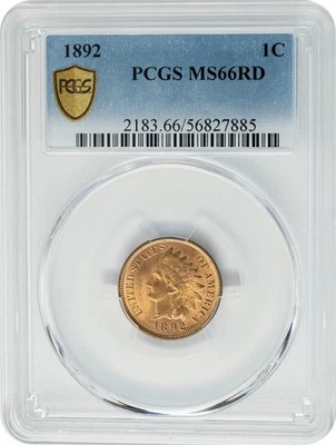 1892 Indian Cent 1c MS66RD PCGS Secure 950590-9 - Image 1 of 4