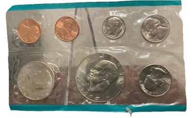 2 - U.S. Mint 1974 Uncirculated Coin Set of six coins sealed in plastic - Image 1 of 2