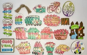 43 Spring/Easter Flat Wooden Ornaments - Picture 1 of 8