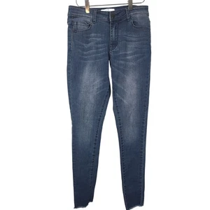 Lola Alexa Dan High Rise Skinny Leg 27/2 Womens Medium Wash Raw Hem Bottoms - Picture 1 of 7