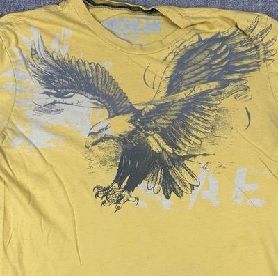 Y2K American Eagle VTG Mens Classic Fit Graphic XS Tee Single Stitch Yellow - Image 1 of 4