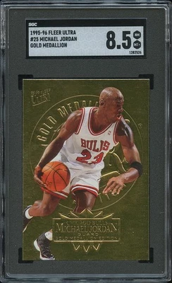 Michael Jordan 1995-96 Fleer Ultra Oro Medallón Chicago Bulls #25 SGC 8.5 Foto 1 de 2