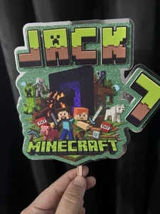 Personalised Gamer Cake Topper Name & Age Kids Birthday Party Doc - Picture 1 of 4