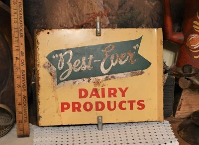 XRARO De Colección "Mejor-Ever" PRODUCTOS LÁCTEOS Soporte Spinner Letrero 14.75 x 11 Anderson IN Foto 1 de 4