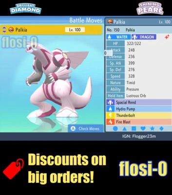 Diamante Brillante Palkia 6IV y Perla Brillante Foto 1 de 2