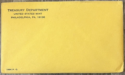 1964 Proof Set Envelope & COA, NO COINS Cover