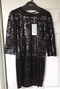 JESIRE Women Sequence Dress clothes In Black Colour size UK8 NEW WITH TAGS - Picture 1 of 3
