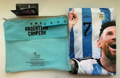 ARGENTINA MESSI Microfibra Ligera Fina Toalla de Playa Secado Rápido Fútbol Regalo ⚽ Foto 1 de 4