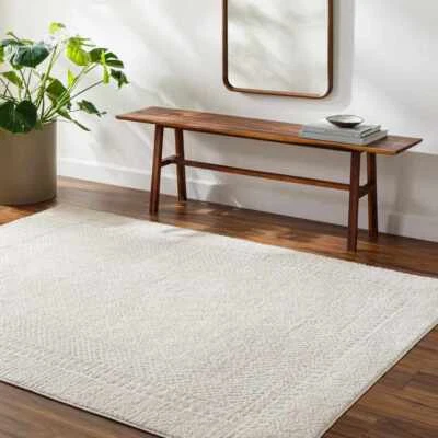 Area Rugs 8x10 Vada Modern Ivory/Off-White Rug for Living Room and Bedroom - Image 1 of 4