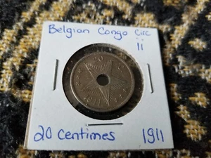 Belgian Congo 20 Centimes 1911 Circulated - ii Tariff Incl - Picture 1 of 2