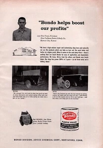 1958 Bondo Plastic Filler Car Repair Body Shop Original Print Ad  - Picture 1 of 1