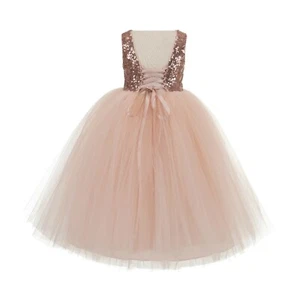 Vintage Corset Flower Girl Dress Tutu Dress Tulle Dress Pageant Dress Girl Dress - Picture 1 of 56