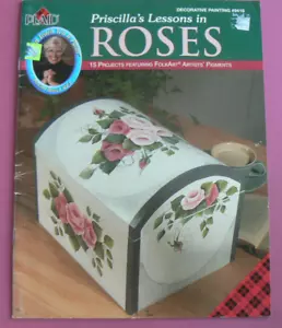 PLAID Priscilla's Lessons n ROSES,15 Projects Folk Art,Decorative Painting #9418 - Picture 1 of 9