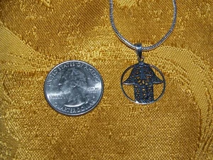 Collar de plata de ley Fátima rodeado a mano en 2 mm 16-30 pulgadas de ley. - Imagen 1 de 4