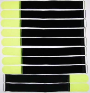 10x Kabelklett Klettband 400 x 40 mm neon gelb Öse Klett Kabelbinder Klettbänder - Bild 1 von 9