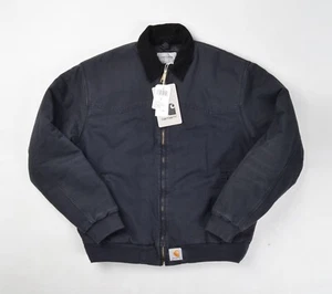 Men's Carhartt Wip Aged Canvas Soot/Black OG Santa Fe Warm Jacket Size L - Picture 1 of 7