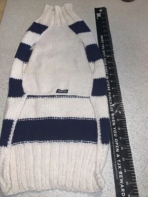 Suéter Lands End Dog grande azul marinho listrado branco - Imagem 1 de 4