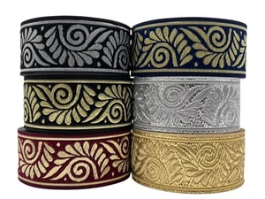 10 m Cinta/Borde Jacquard Cuerno Medieval 33 mm de ancho Varios colores disponibles - Imagen 1 de 7