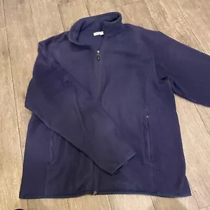 Giacca Pile Uomo XL Navy Cerniera Manica Lunga Collo - Foto 1 di 5