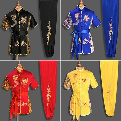 Quality Silk Chinese Kung Fu Taichi Uniform Wushu Suit Clothes Dragon Embroidery - Image 1 of 4