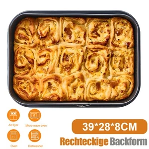 Springform quadratisch Kuchenform Set Antihaft Backform Tortenform eckig Schwarz - Bild 1 von 16