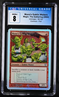 MONS'S GOBLIN WAITERS Unhinged Foil CGC 8 MTG [Nostalgium] - Image 1 of 2