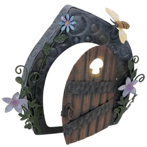 Fairy Door Figurine Statue Sculpture House Decor Metal Ornament Home Yard - Picture 1 of 6
