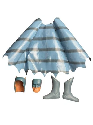 Vintage 1966 Ideal Captain Action Batman Boots, Cape, Mask & Hood Cowl - Image 1 of 4