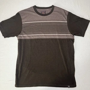 prAna Men's Brown Striped Casual Short Sleeve Shirt - Medium - Picture 1 of 4