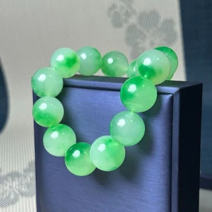 Certified Nature White & Green 16MM Myanmar Jade Jadeite bracelets Bangle - Picture 1 of 10