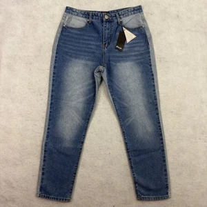 Nasty Gal Jeans Womens Size 8 Blue Hi Waist Two Toned Denim Pants NEW - Picture 1 of 12