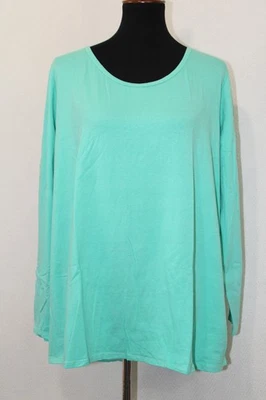 NUEVO SIN ETIQUETAS Camisa Top LuLaRoe Talla 3XL Manga Larga Lynnae Verde Claro Sólido Algodón EE. UU. Foto 1 de 4