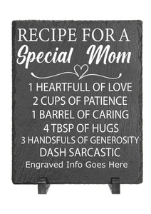 Recipe For A Special Mom Engraved On Slate, Various Sizes - Picture 1 of 3