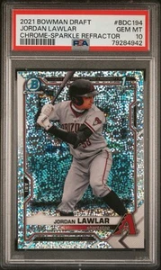 2021 Bowman Draft Chrome Jordan Lawlar #BDC194 Sparkle Ref. PSA 10 GEM MINT!! - Bild 1 von 3