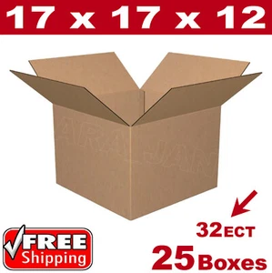25 - 17x17x12 Cardboard Boxes Mailing Packing Shipping Box Corrugated Carton - Picture 1 of 1