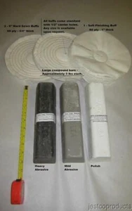 SUPER ALUMINUM and STAINLESS BUFFING POLISHING  KIT MAG WHEEL STAINLESS 8in - Picture 1 of 6