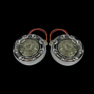 Custom Dynamics ProBeam Chrome Bullet Ringz Amber White LED Front Turn Signals J - Picture 1 of 6