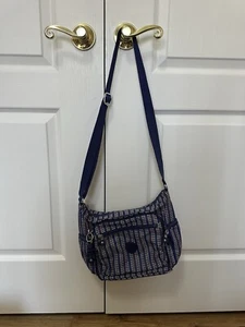 KIPLING Gabbie Printed Geometric Crossbody Bag Monkey Charm, Great Condition - Picture 1 of 7