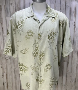 Pineapple Connection Hawaiian Floral Shirt Green Size XL Poly Blend S7 - Picture 1 of 9
