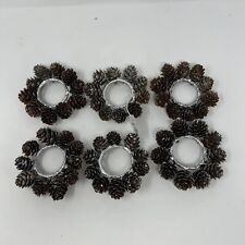 Set of 6 PIER 1 Imports Sugar Pinecone Napkin Rings