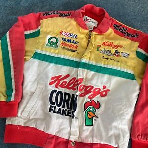 Vintage Kelloggs Cornflakes Racing Jacket Chase Authentics NASCAR Kids Coat